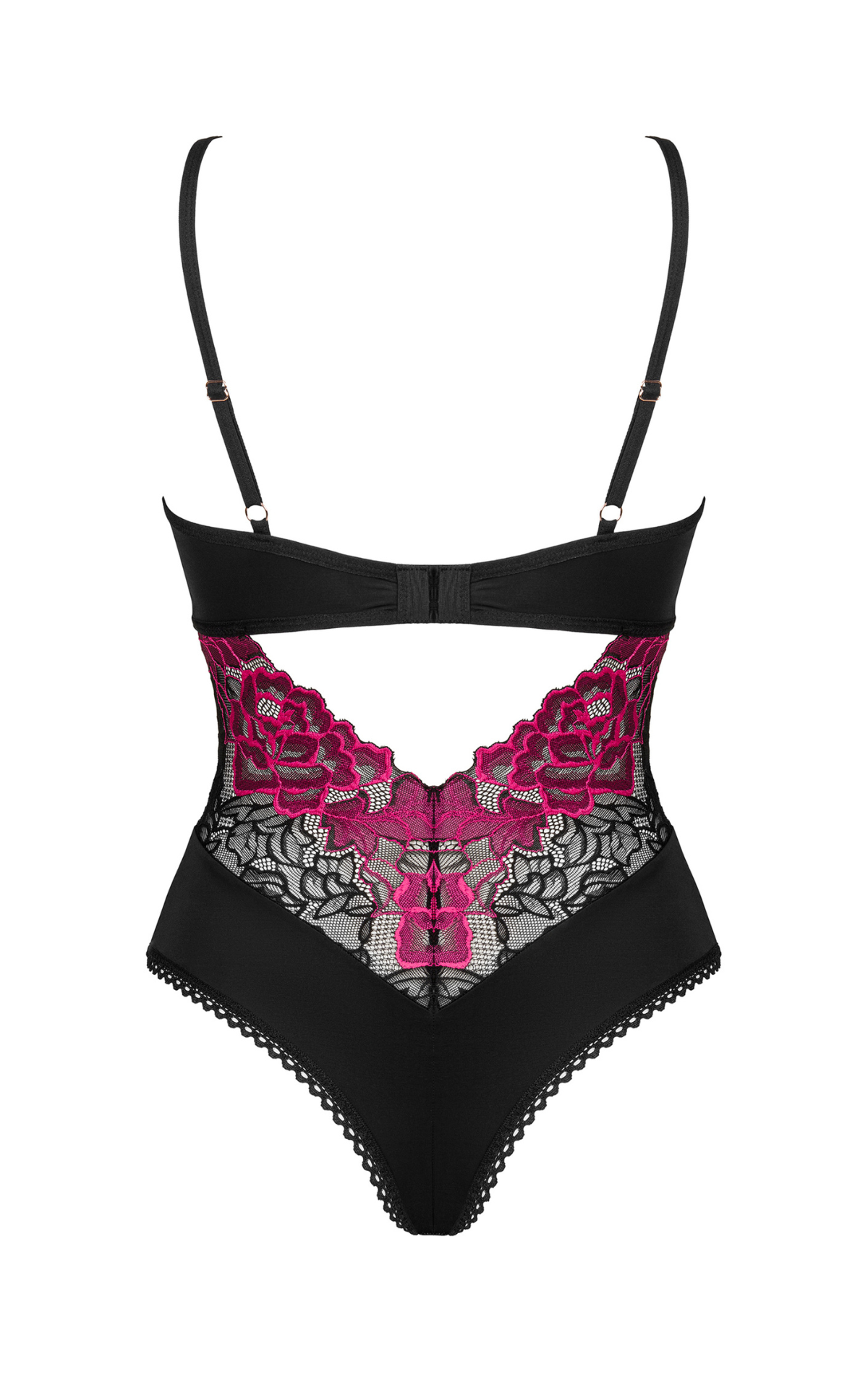 Rosenty Black & Red Floral Bodysuit