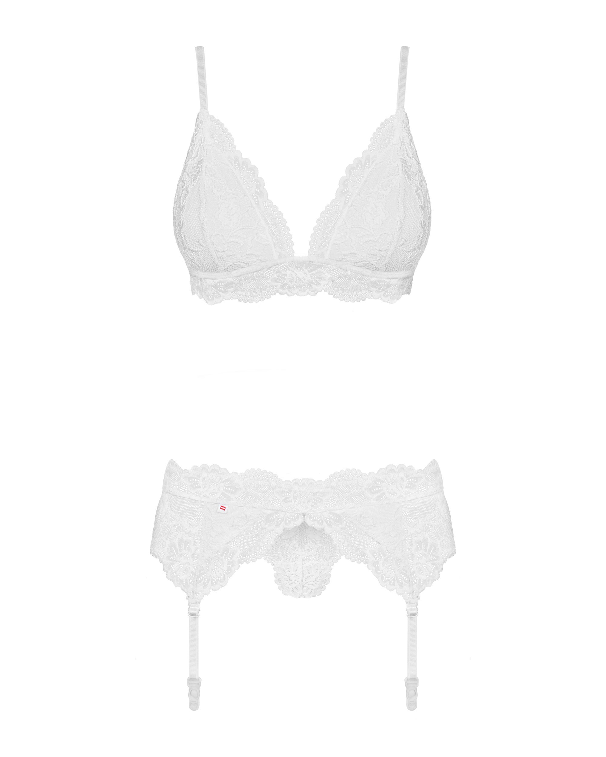 Amber 3 Piece Bra Set White