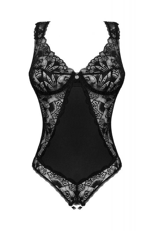 Donna Crotchless Bodysuit Black