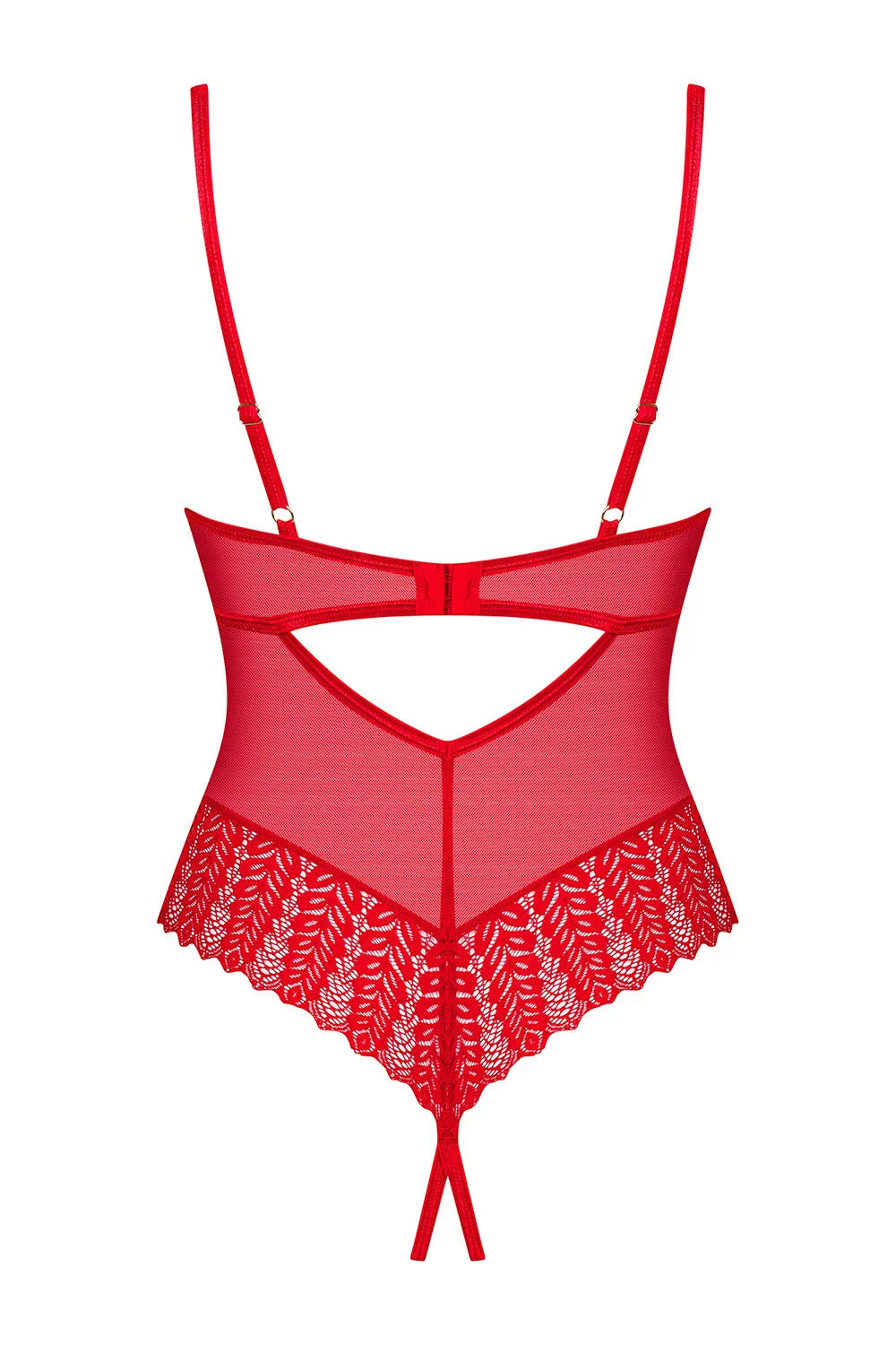 Ingridia Crotchless Bodysuit Red