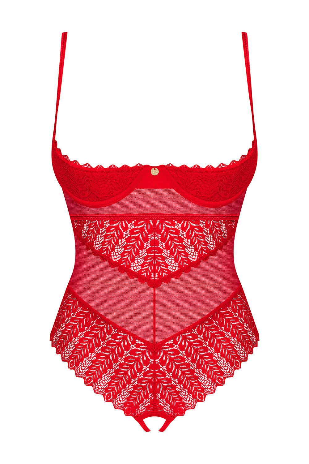 Ingridia Crotchless Bodysuit Red