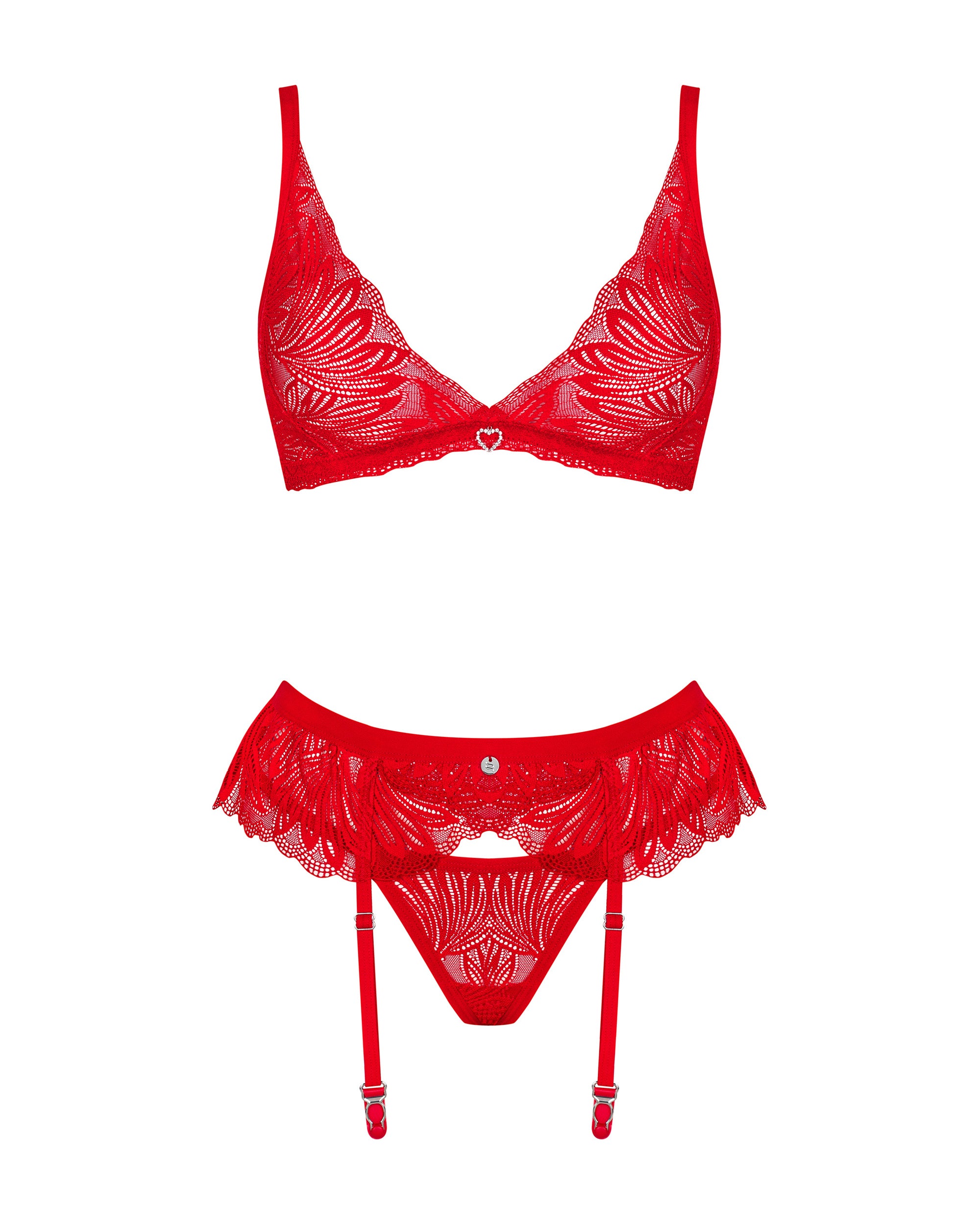Chilisa 3 Piece Fire Red Bra Set