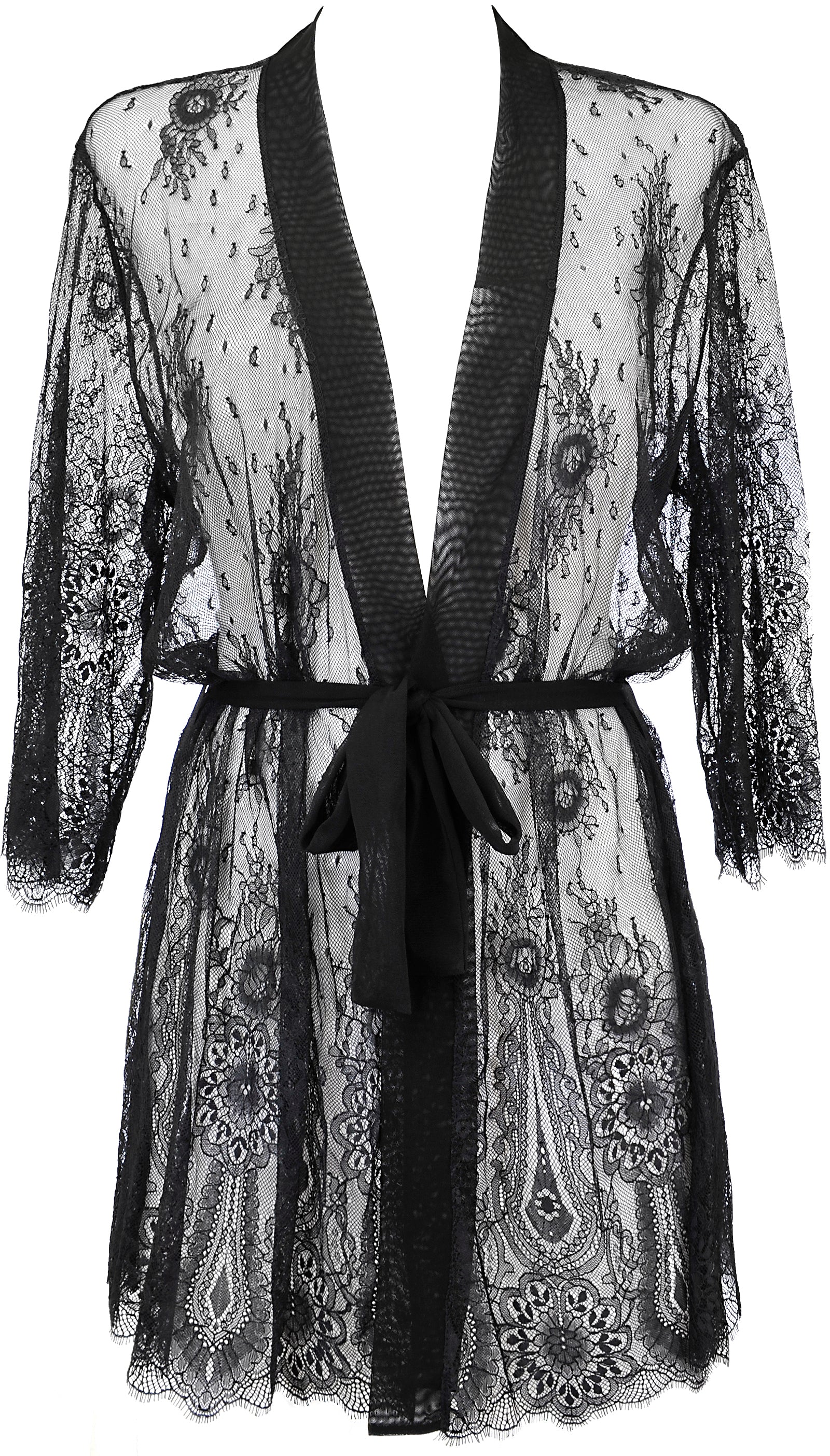 Tiffany Black Lace Robe