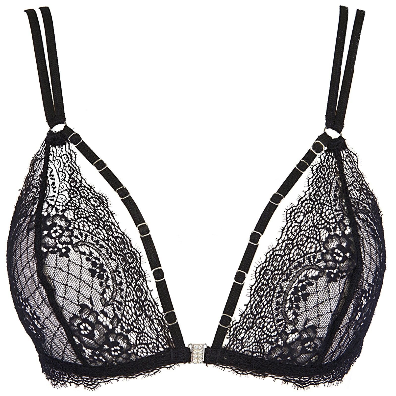 Sophia Soft Black Lace Bralette