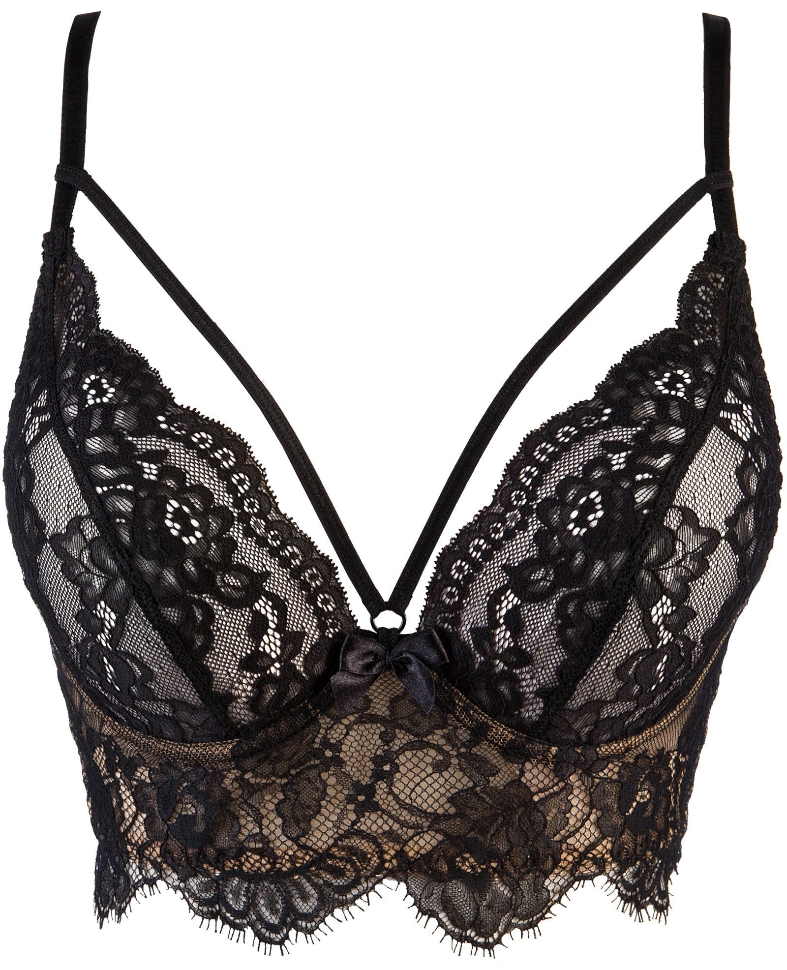 Mia Lace Corset Bra Black