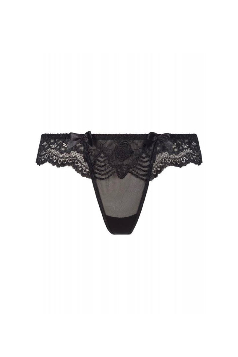 Amelia Black Lace String