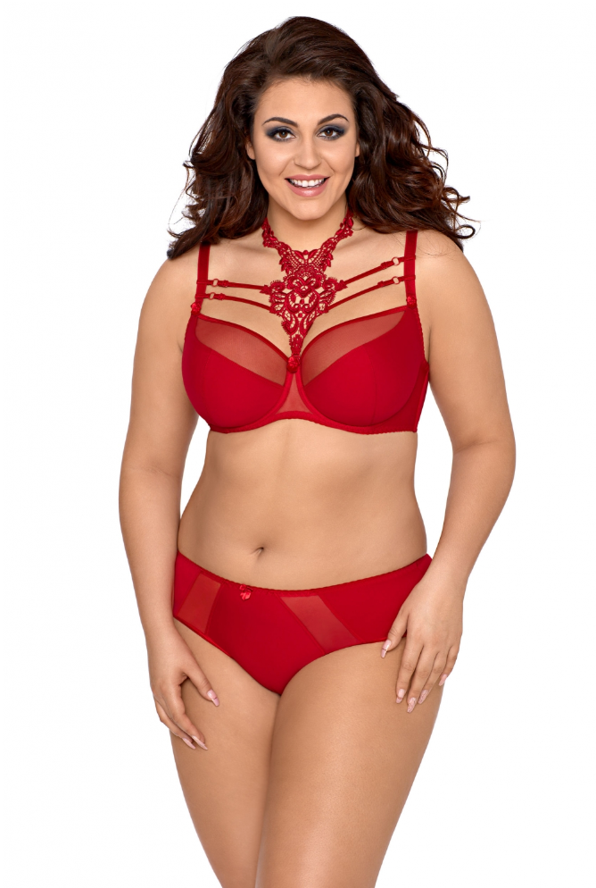 Signet Half Padded Bra Red