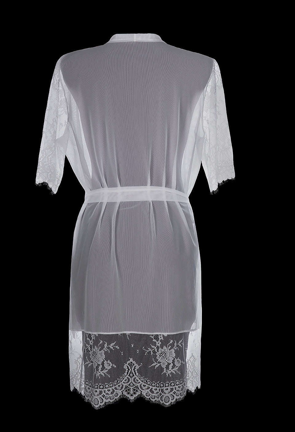 Bells Lace Robe Ecru & White