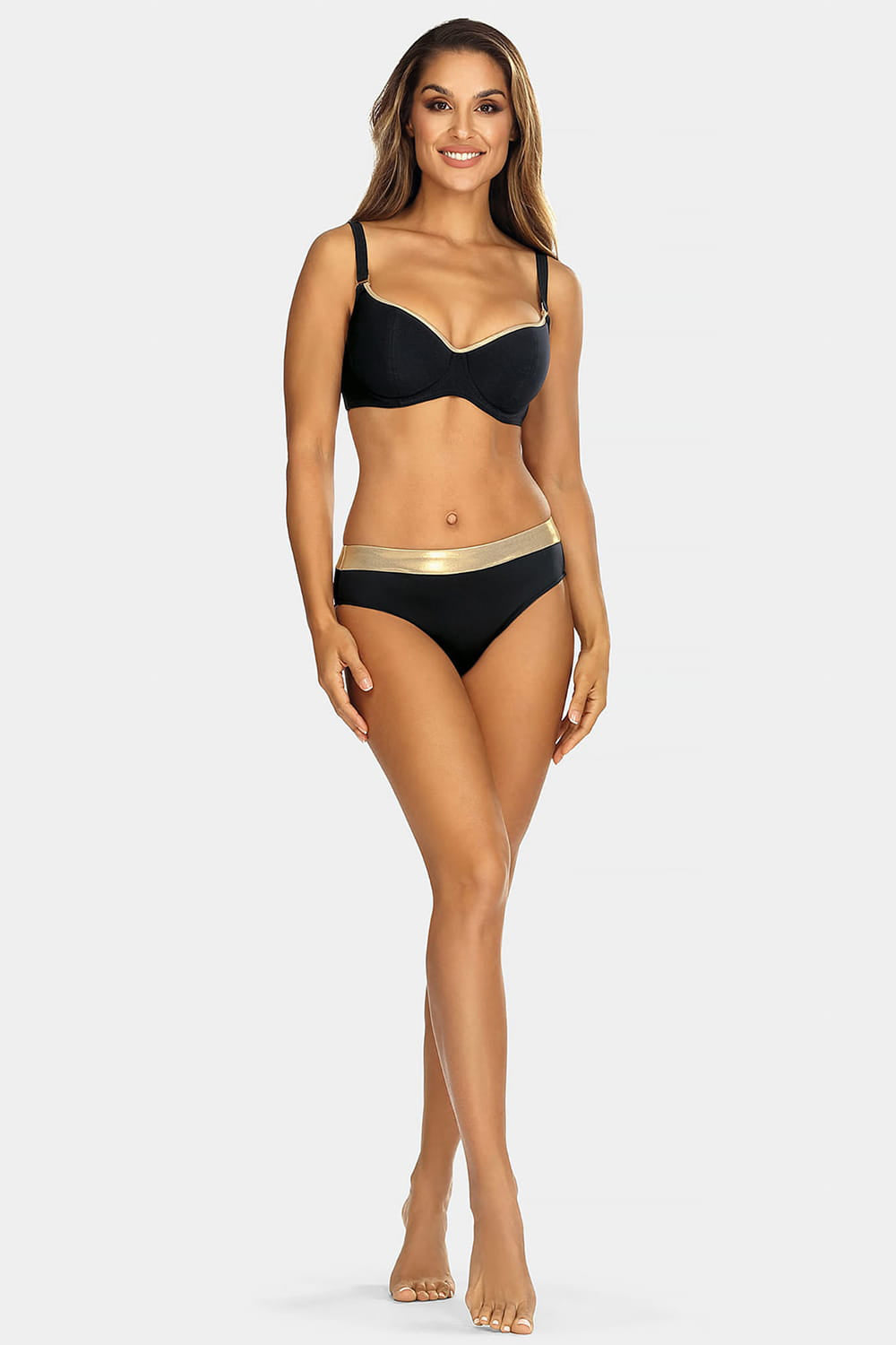 Bayside Bliss Bikini Top Black & Gold