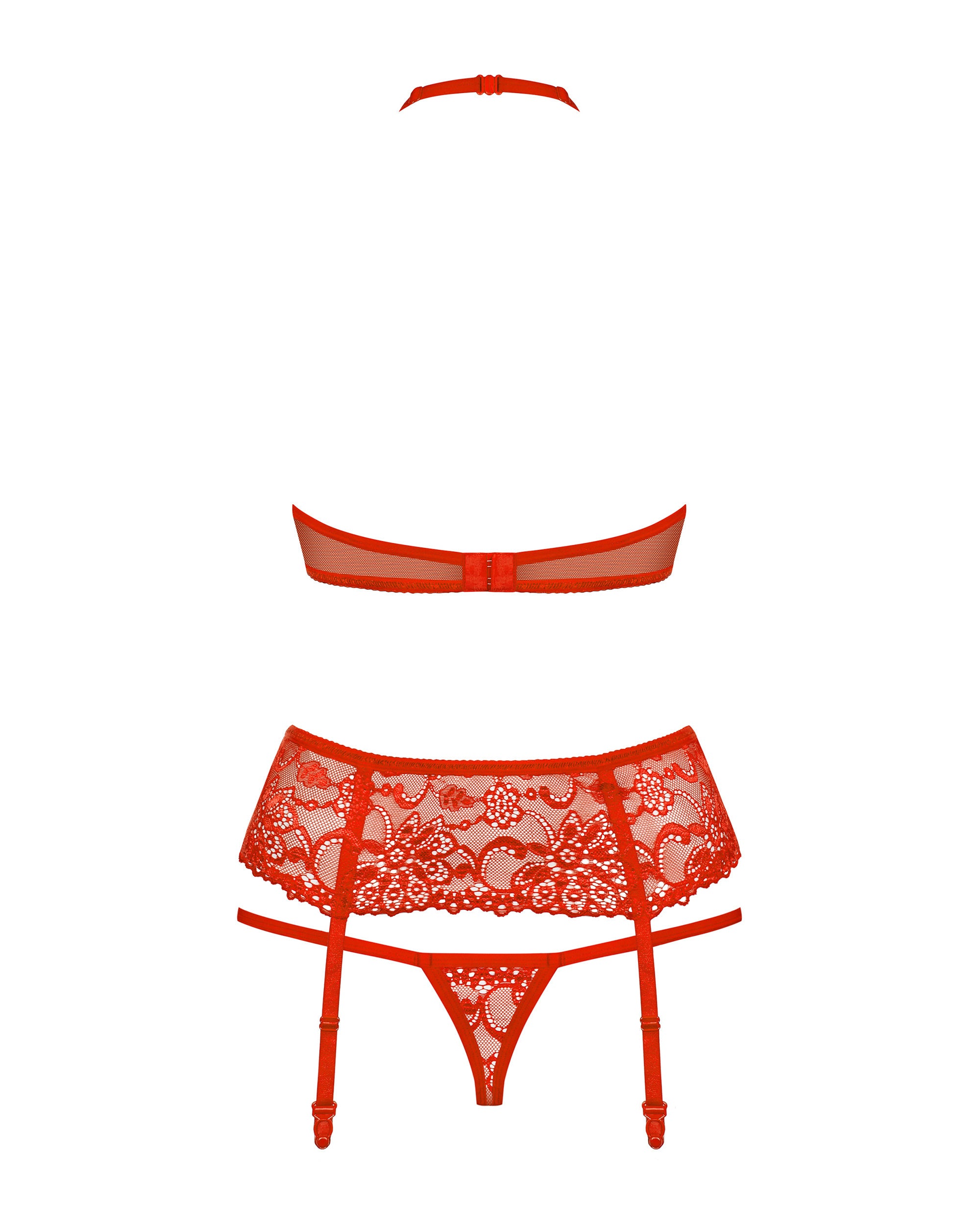 Ciara 3 Piece Bra Set Red